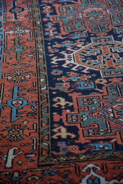 Vintage Karaja Persian Rug 3'4" x 4'5" | Blue, Green | c. 1940s