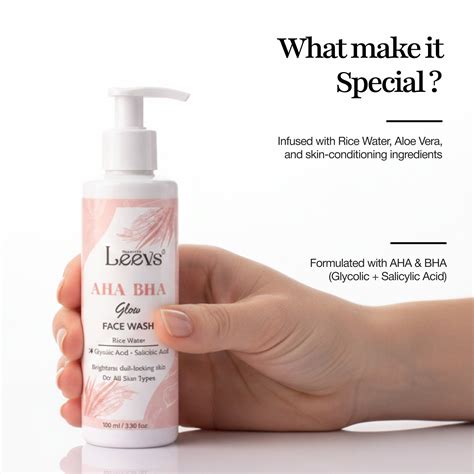 Leevs AHA BHA Glow Face Wash - 100ml – leevs