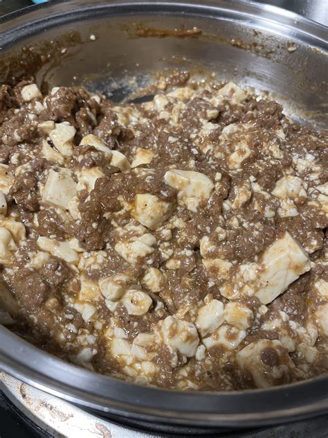 My attempt at mapo tofu, starring a whole pack of Impossible ground ...