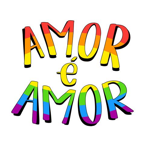 Colorful love is love in Portuguese. Irregular hand-drawn style ...