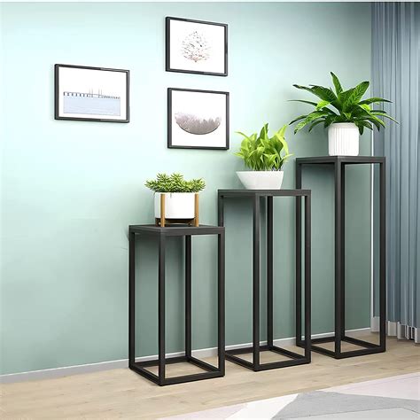 Indian Decor 44592 Nesting Tables, Set of 3 Black Metal Stand, Cylinder ...