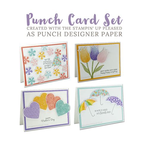 Punch Card Set from the Pleased as Punch Designer Paper - Stampin' Up ...