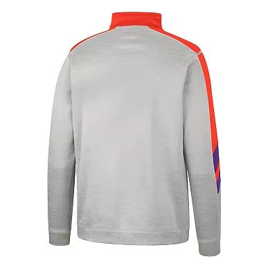 Men's Colosseum Gray/Orange Clemson Tigers Bushwood Fleece Quarter-Zip ...
