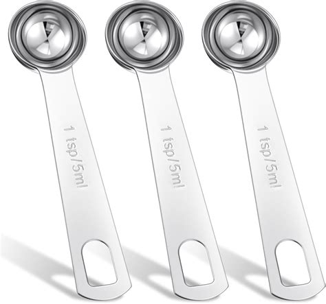 Ouligay 3Pcs 5ml Teaspoon Measuring Spoons Stainless Steel Teaspoon ...