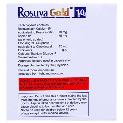Rosuva Gold 10 Capsule | Uses, Side Effects, Price | Apollo Pharmacy