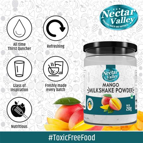 Buy NECTAR VALLEY INSTANT MANGO MILK SHAKE POWDER | REAL TASTE OF MANGOES | MAKES 12 GLASSES ...
