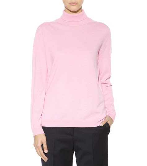 Jil Sander Cashmere Turtleneck Sweater in Light/Pastel Pink (Pink) - Lyst
