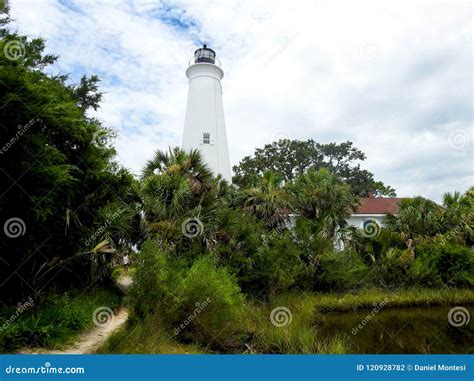 St. Mark`s Lighthouse Just South of Tallahassee Stock Photo - Image of ...