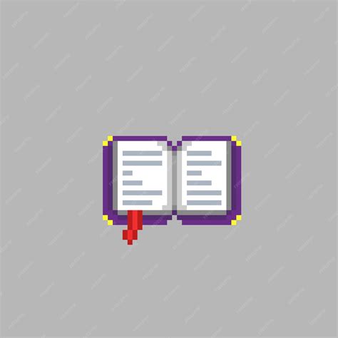 Premium Vector | Opened book in pixel art style