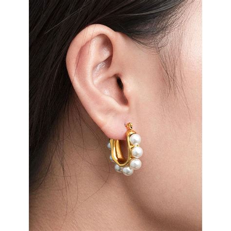 Buy Gold-Plated Pearl Hoop Casual Wear Online
