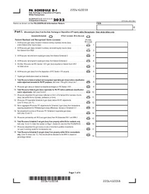PA PA-20S/PA-65 D - Schedule D-I 2022-2026 - Fill and Sign Printable ...