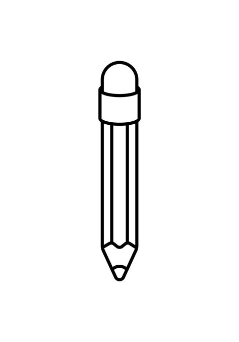 Isolated Pencil Outline Vector Image. Clean and simple vector image featuring the outline of a ...