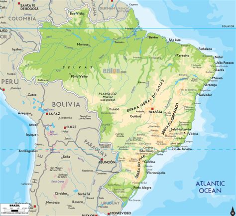 Map Of Brazil Mountains