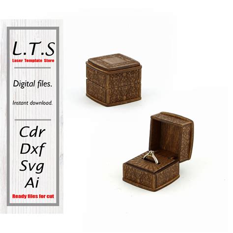 Buy Wooden Ring Box. Laser Cut File. Cdr Dxf Ai Svg Files. Online in ...