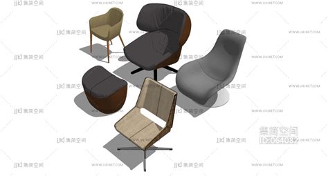 现代户外休闲椅su草图模型下载-【集简空间】「每日更新」
