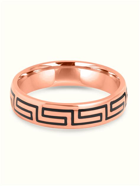 Black Enamel Greek Key Ring for Men – Rupesh Jewellers