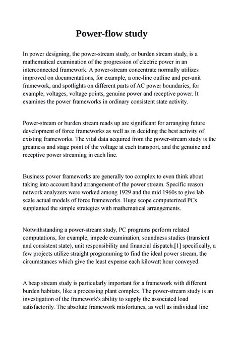 Image result for Powerflow Study Examples