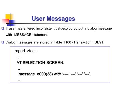 Image result for Message Syntax in ABAP