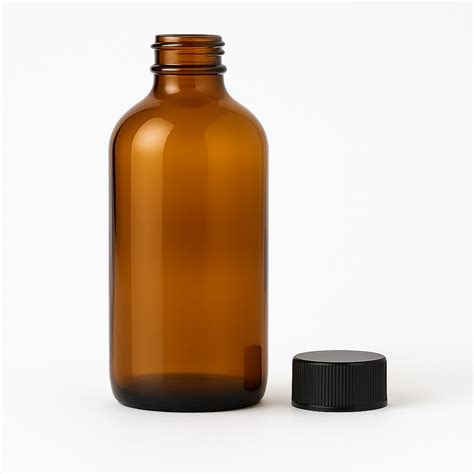 8 oz ml amber glass bottle with lid