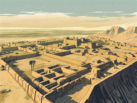 Premium Photo | Uruk The First City of Mesopotamia Digital Illustration