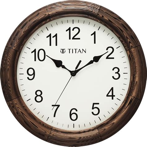 Buy Titan Classic Wooden Wall Clock with Flame Treated case Silent ...