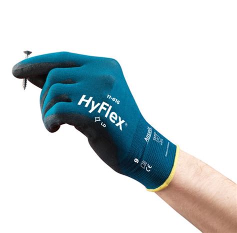 11616100 Ansell | Ansell HYFLEX 11-616 Black Nylon Abrasion Resistant ...