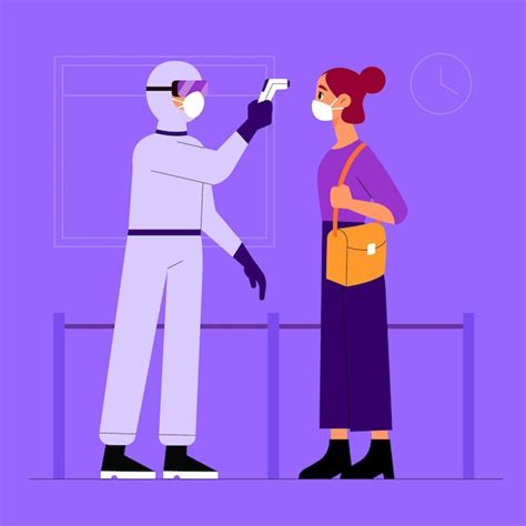 Checking body temperature concept | Free Vector