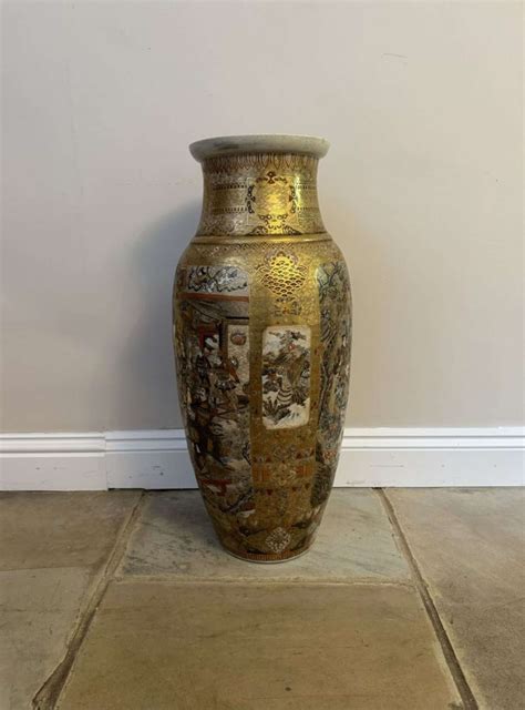 Outstanding Quality Antique Japanese Satsuma Floor Standing Vase in ...