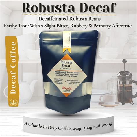 3Brews Arabica Robusta Decaf Coffee: No Caffeine Bean, Decaffeinated ...