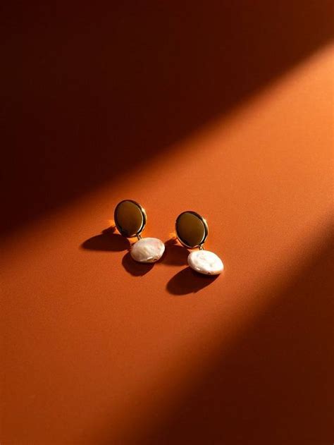 Orelia Polished Coin & Pearl Drop Earrings, Pale Gold