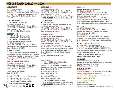 District 96 School Calendar 2019-20: Important Dates to Know | Buffalo ...