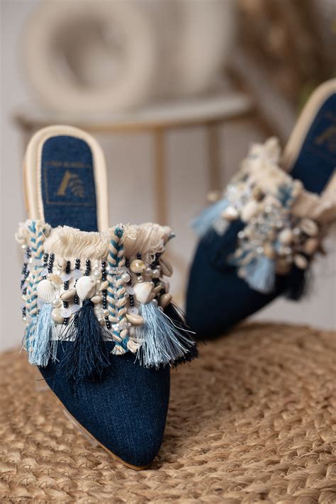 Blue Boho Mules – House Of Vian