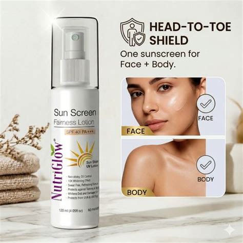 NutriGlow Sunscreen - SPF 40 PA+++ Liquorice No White Cast, Matte Tan ...