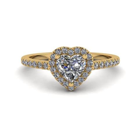 Heart Diamond Halo Halo Engagement Ring Yellow Gold | Style 2944Y ...