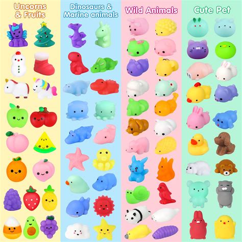 75 Pcs Squishies Mochi Squishy Toys Mini Kawaii Squishy Party Favors ...