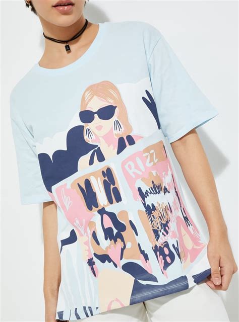 Buy URB_N Women Oversized Print T-shirt Online at just Rs. 399.0 ...