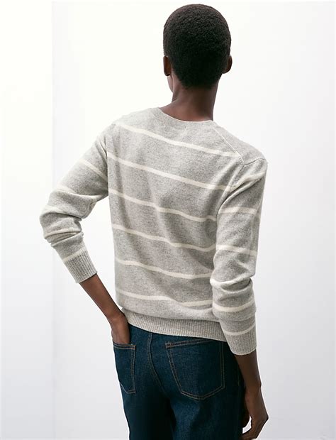 Buy Pure Cashmere Striped Crew Neck Jumper at Marks & Spencer