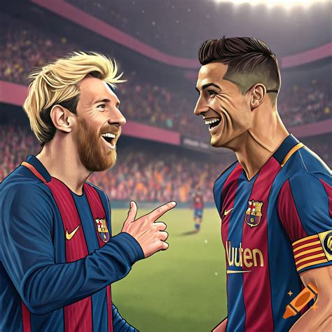 Ronaldo destroying Messi illustration on Craiyon