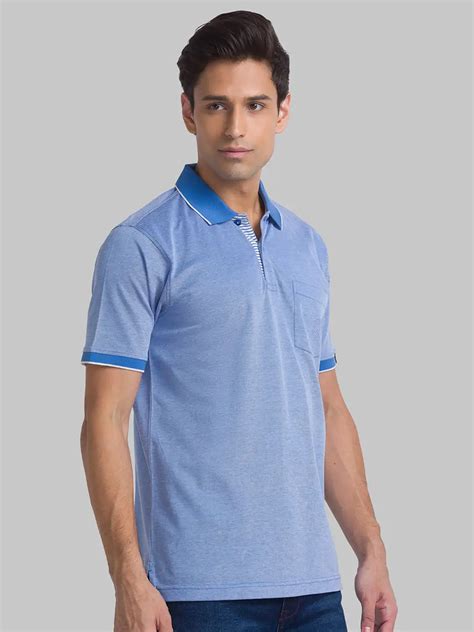 Raymond Men Blue Jacquard Contemporary Fit Cotton T-Shirt – MyRaymond