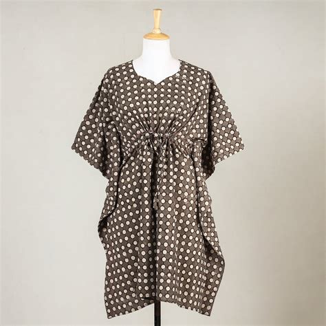 Akola Block Printed Cotton Kaftan with Tie-Up Waist – iTokri आई.टोकरी