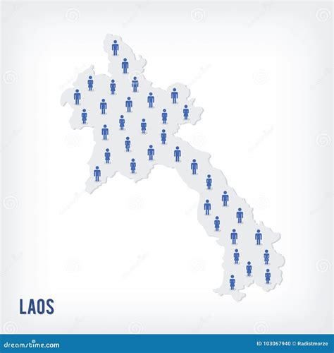 Vector People Map of Laos . the Concept of Population Stock ...