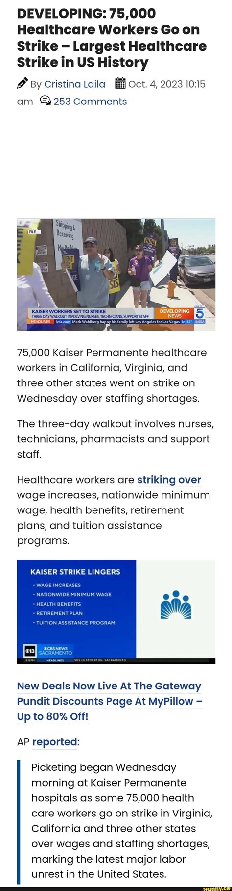 DEVELOPING: 75,000 Healthcare Workers Go on Strike Largest Healthcare Strike in US History By ...