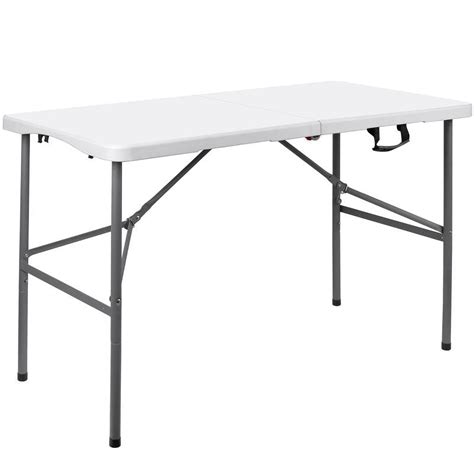 4FT FOLDING TABLE, PLASTIC FOLD IN HALF TABLE OUTDOOR INDOOR, WITH ...