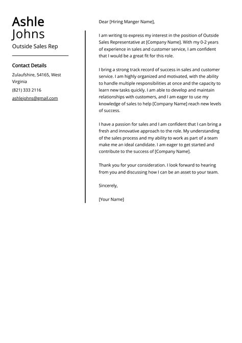 Outside Sales Rep Cover Letter: Job Description, Sample & Guide