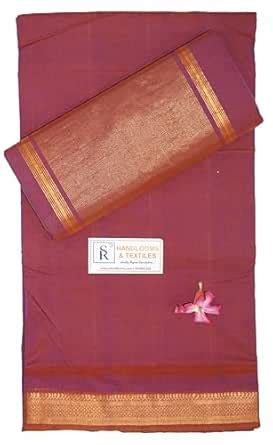 Buy SR Handlooms and Textiles Traditional Mangalagiri Cotton Saree with ...