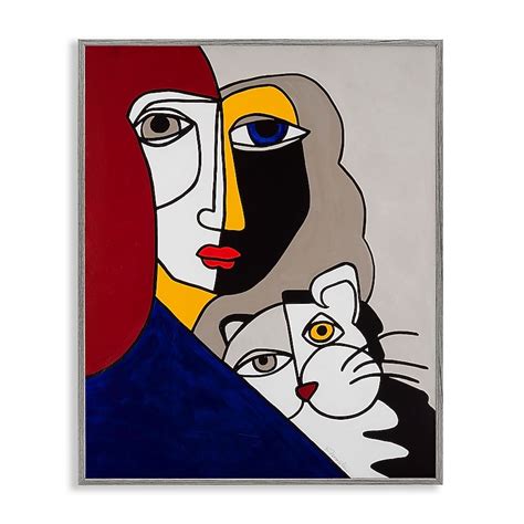 Stupell Industries Bold Primaries Mod Portraits Gray Framed Giclee Art ...