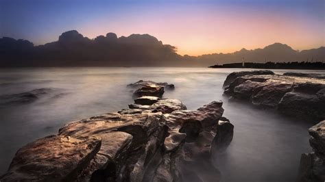 Wallpaper stones, fog, water hd, picture, image