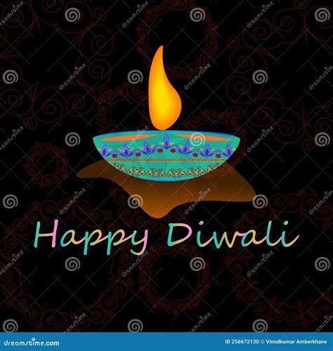 Vector Illustration of Illuminated Persian Blue Color Designer Oil Lamp ...