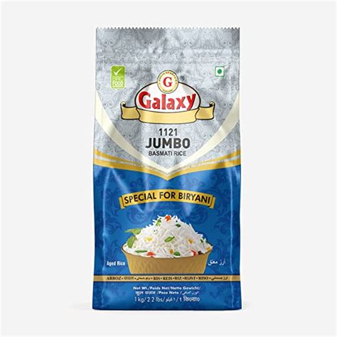 Galaxy 1121 Jumbo Basmati Biryani Rice, Extra Long Grain, Aroma Rich ...