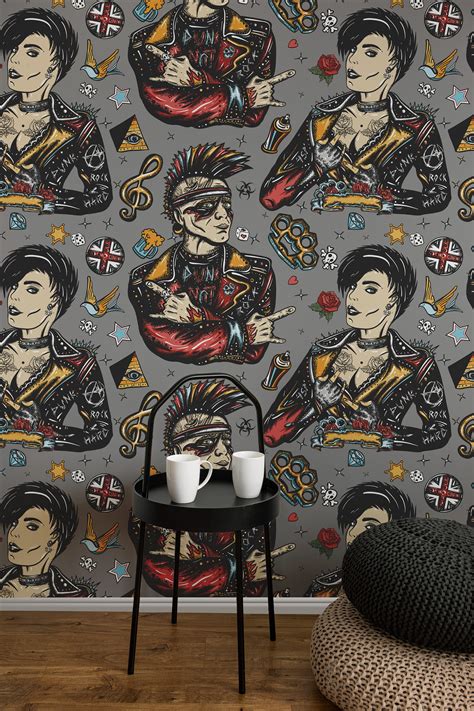 Punk Rock Wallpaper, Dark Gothic Wall Art